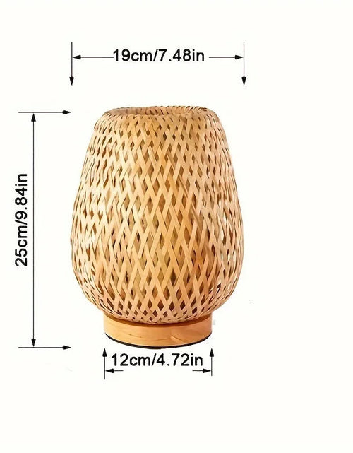 Load image into Gallery viewer, Retro Japanese Style Lamp Bamboo Woven Desk Lamp Handmade Rattan LED Desk Lamp Wooden House Decoration Light

