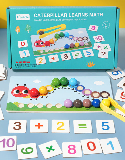 Load image into Gallery viewer, Early education puzzle children caterpillar calculation clip bead color cognition concentration training toy
