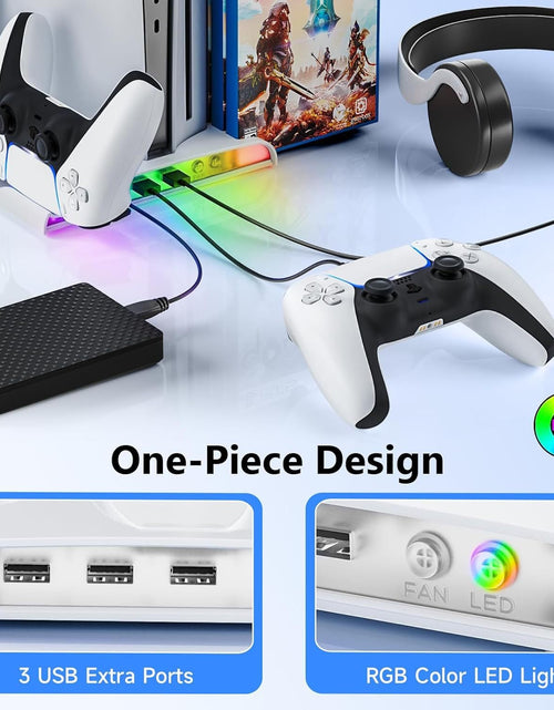 Load image into Gallery viewer, PS5 SLIM dedicated charging dock p5SLIM cooling base thin fan disc storage rack
