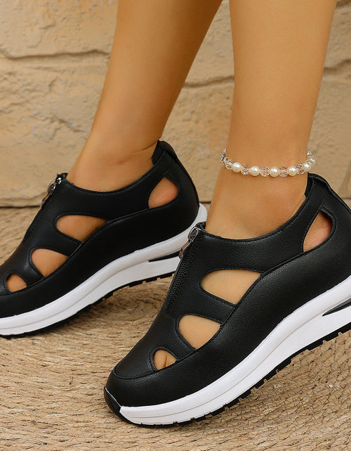 Load image into Gallery viewer, Women's Chunky Sole Closed-Toe Sandals – Soft Sole Velcro Strap
