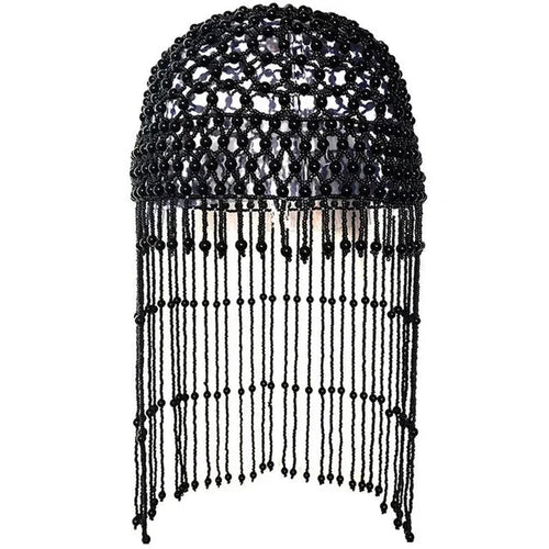 Load image into Gallery viewer, Handmade hollowed out headpiece performance pearl tassel hat
