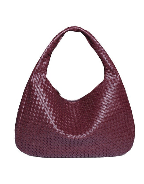 Load image into Gallery viewer, Crescent shaped women's bag hand woven hand-held dumpling bag fashionable single shoulder armpit bag
