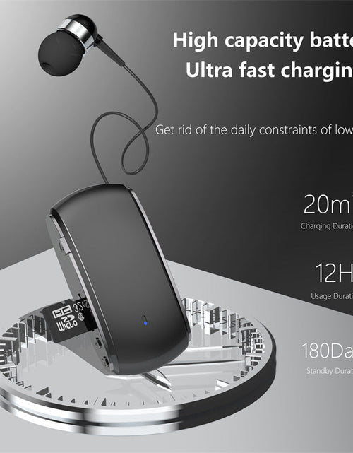 Load image into Gallery viewer, K68 New Collar style Bluetooth Earphones MP3 Earphones Wireless Telescopic Cable Single Ear Card Insertion Recording Earphones
