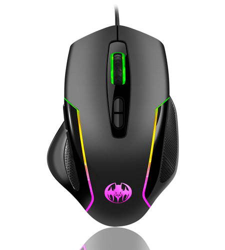 Wired optical gaming mouse with seven key macro light emitting breathing light