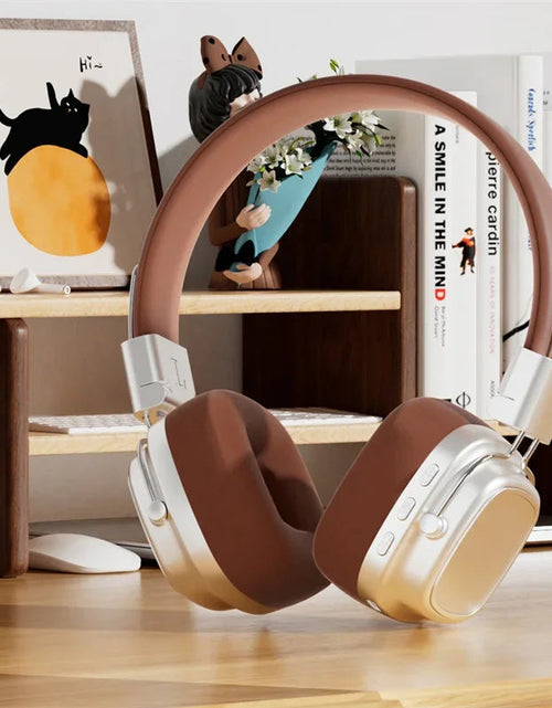 Load image into Gallery viewer, Retro On-Ear Wireless Headset Bluetooth Talking Headset Surround Sound Headset Bluetooth 5.3 DR02
