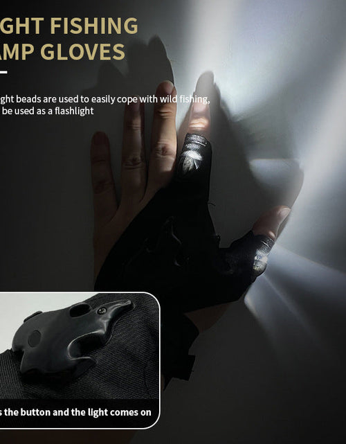 Load image into Gallery viewer, LED rechargeable fishing gloves with high elasticity, anti slip repair, lighting, luminous finger cots
