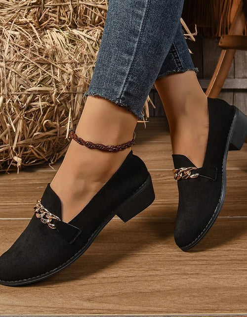 Load image into Gallery viewer, Women’s Pointed Toe Chunky Heel Shoes
