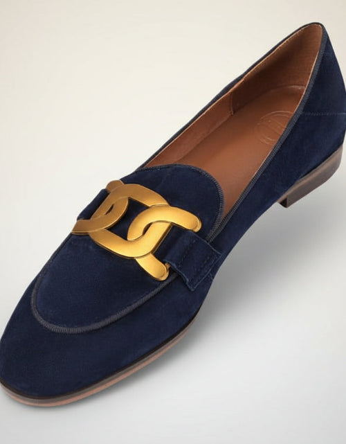 Load image into Gallery viewer, Women’s Retro Metal Buckle Slip-On Loafer Shoes

