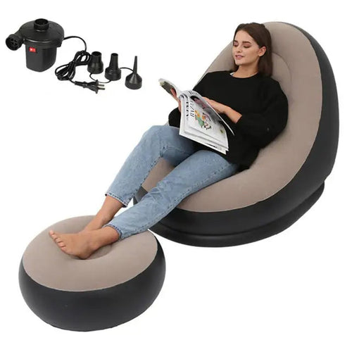 Load image into Gallery viewer, Inflatable Air Mattress Lazy Sofa Deck Chair Comfortable Leg Stool Rest Single Beanbag for home and Outdoor Use
