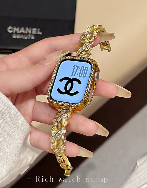 Load image into Gallery viewer, Wheat Spike Diamond-Encrusted Metal Starlight Watch Band for Apple Watch Female

