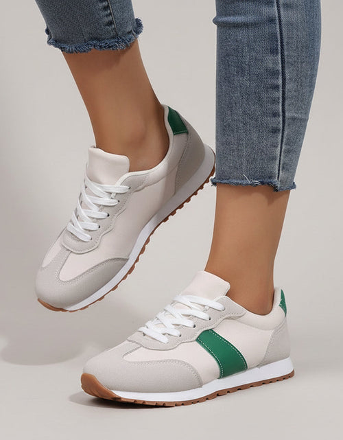 Load image into Gallery viewer, Women’s Round Toe Lace-Up Sneakers – Casual Thick Sole Height-Enhancing Shoes
