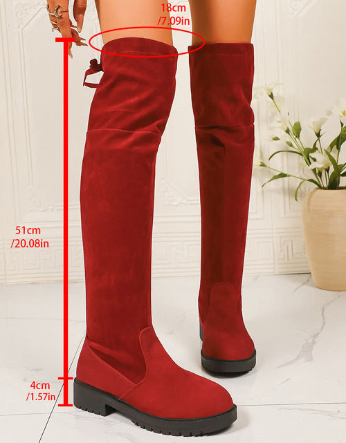 Load image into Gallery viewer, Women’s Elastic Knee-High Boots – Thick Sole Solid Color Fashion Boots
