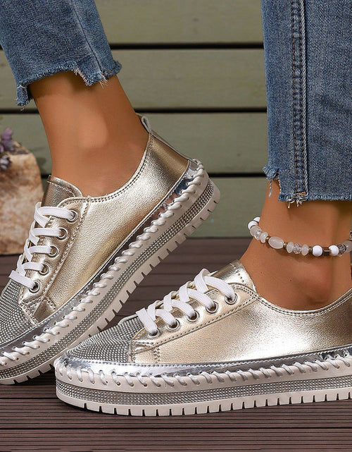 Load image into Gallery viewer, Women’s Plus Size White Sneakers – Chunky Sole Casual Everyday Shoes
