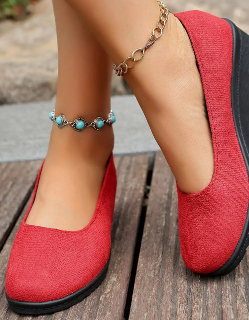Load image into Gallery viewer, Wedge Heel Slip-On Loafers

