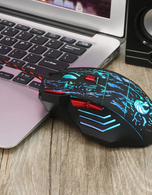 Load image into Gallery viewer, Flowing Crack Colorful Luminous Gaming Mouse Wired Blaze Bird Mouse
