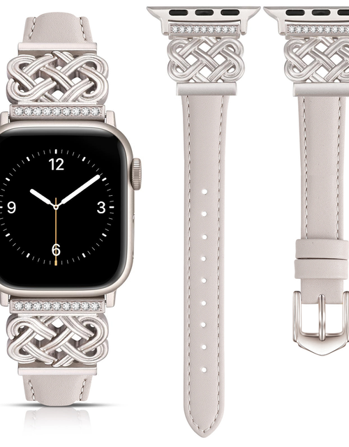 Load image into Gallery viewer, Apple Watch Strap with Chinese Knot and Diamond Inlay Metal Buckle for Series 1-10 and SE
