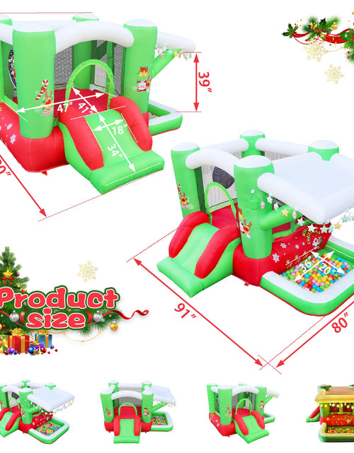 Load image into Gallery viewer, Christmas Jump 'n Slide Inflatable Bouncer for Kids Complete Setup with Blower - 80" x 91" Play Area - 55" Tall

