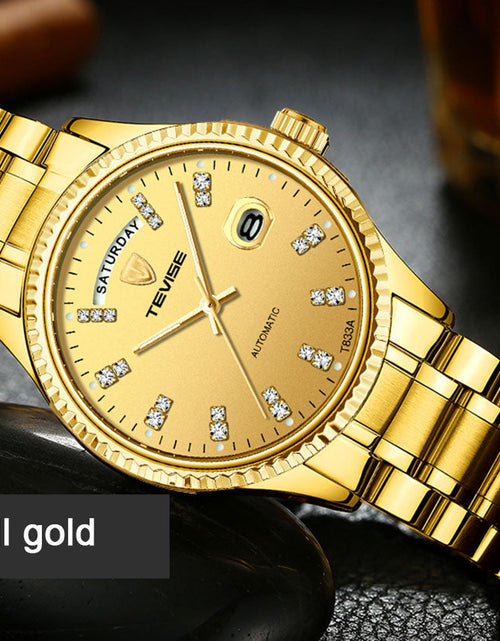Load image into Gallery viewer, Tevise Men Luxury Golden Automatic Mechanical Watch Men Stainless steel Date Business Wristwatch Relogio Masculino
