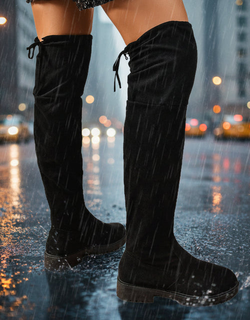 Load image into Gallery viewer, Women’s Elastic Knee-High Boots – Thick Sole Solid Color Fashion Boots
