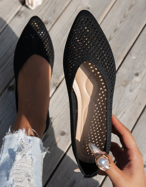 Load image into Gallery viewer, Women's Pointed Toe Flyknit Slip-On Loafers – Flat Casual Shoes
