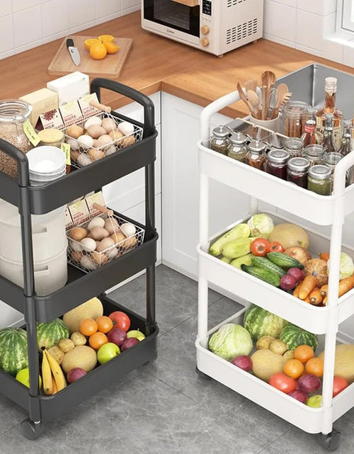 Load image into Gallery viewer, Multi-Layer Wheeled Utility Cart (for home, kitchen, bathroom storage: snacks, books)
