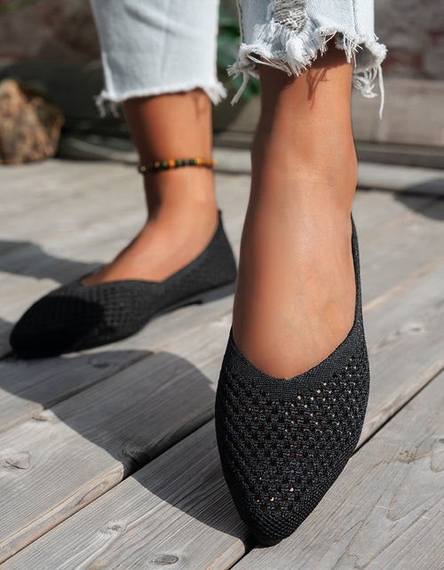 Load image into Gallery viewer, Women's Pointed Toe Flyknit Slip-On Loafers – Flat Casual Shoes
