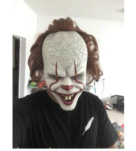 Stephen King's It Mask Pennywise Horror Clown Joker Mask Clown Mask Halloween Cosplay Costume Props