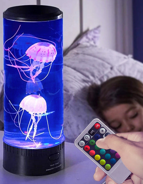 Load image into Gallery viewer, New medium jellyfish lamp USB plug-in colorful LED color changing home atmosphere night light desktop simulation jellyfish lamp
