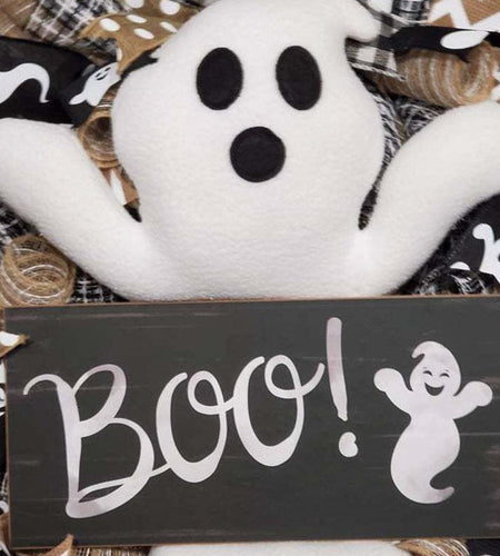 Halloween Ghost Wreath Cute Boo Ghost Wreath Day Door And Window Scene Decoration Props