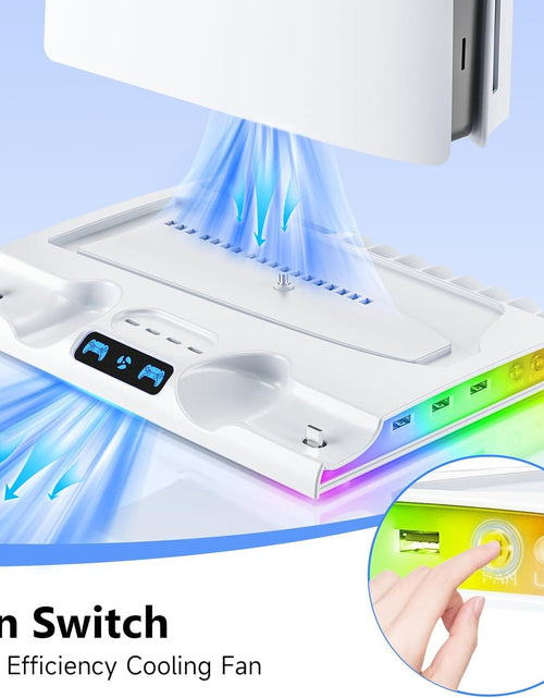 Load image into Gallery viewer, PS5 SLIM dedicated charging dock p5SLIM cooling base thin fan disc storage rack
