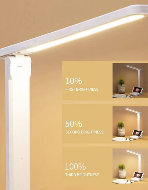 Load image into Gallery viewer, Eye protection desk lamp touch dimming color adjustment desk charging bedside LED reading desk lamp
