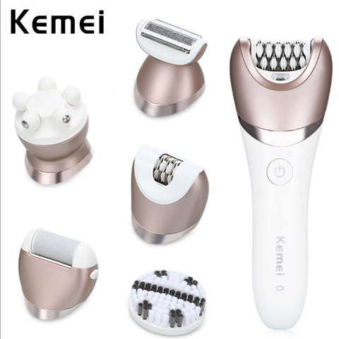 Load image into Gallery viewer, 5in1 wet dry women shaver female shaving machine lady trimmer hair removal epilator for face,bikini,body,leg,underarms
