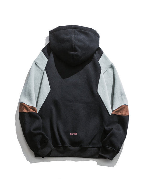 Load image into Gallery viewer, Japanese fashion brand color blocked hooded sweatshirt for men, retro city boy versatile casual top
