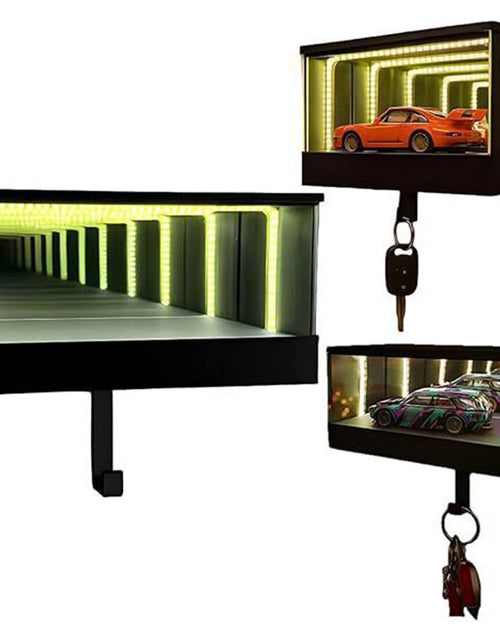 Load image into Gallery viewer, 3D Printed Wall-Mounted Car Key Holder with Garage Hook, Fun Infinite Garage Keychain, Car Key Storage Rack, Car Key Organizer
