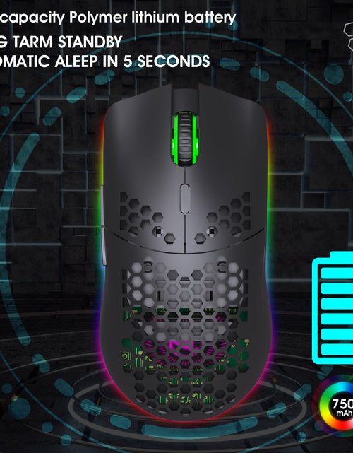 Load image into Gallery viewer, Lightweight hollow hole mouse RGB wireless 2.4G charging game light computer office mouse
