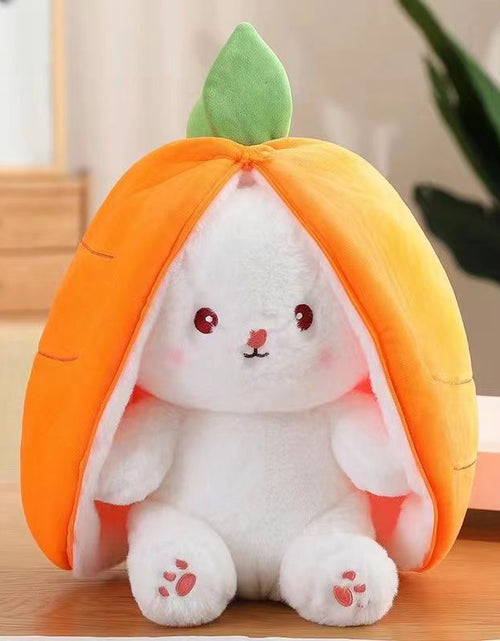 Load image into Gallery viewer, Kawaii Fruit Transfigured Bunny Plush Toy Cute Carrot Strawberry Turn Into Rabbit Plush Toy Kids Birthday Christmas Gift Muppet
