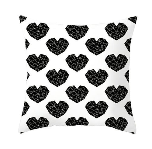 Load image into Gallery viewer, Black White Heart Cushion Cover Arrow I Love You Letters Happy Valentine Pillow Covers Gifts for Couples Valentine's Decoration
