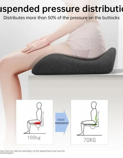 Load image into Gallery viewer, Memory Foam Coccyx Cushion. Alleviates tailbone/sciatica/back pain. Non - slip for office/car seats.

