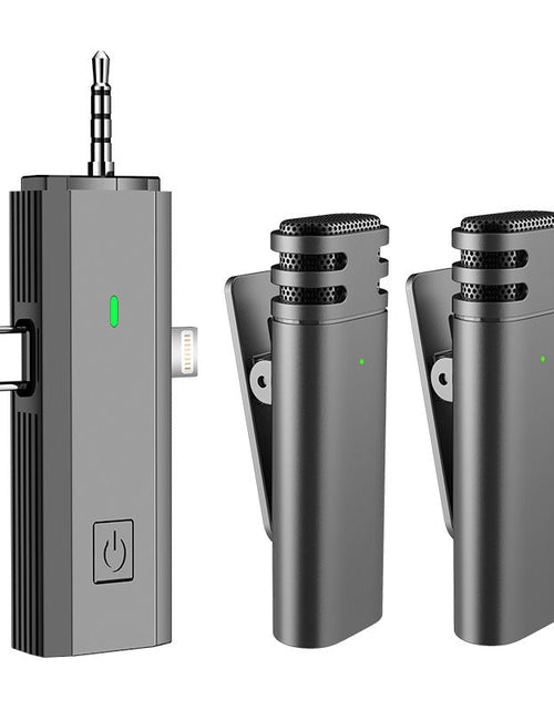 Load image into Gallery viewer, Wireless lavalier microphone 3-in-1 mobile phone camera sound card AI noise reduction Tiktok live broadcast wireless microphone
