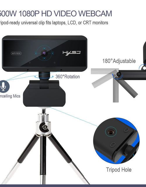 Load image into Gallery viewer, Computer video computer camera with 5 million autofocus and support for 720P1080P video
