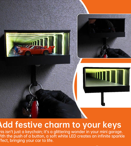 3D Printed Wall-Mounted Car Key Holder with Garage Hook, Fun Infinite Garage Keychain, Car Key Storage Rack, Car Key Organizer