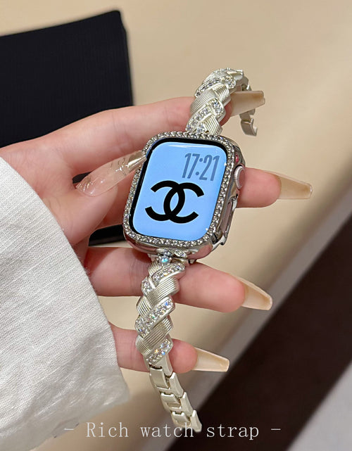 Load image into Gallery viewer, Wheat Spike Diamond-Encrusted Metal Starlight Watch Band for Apple Watch Female
