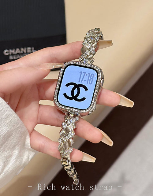 Load image into Gallery viewer, Wheat Spike Diamond-Encrusted Metal Starlight Watch Band for Apple Watch Female
