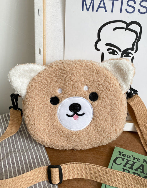 Load image into Gallery viewer, Women's Bag Autumn/Winter New Cute Doll Women's Shoulder Bag Fashionable and Stylish Crossbody Plush Small Round Bag Student Bag
