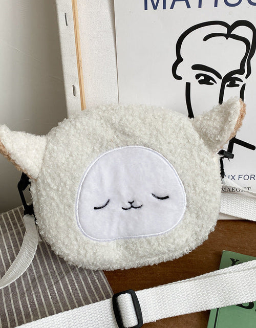 Load image into Gallery viewer, Women's Bag Autumn/Winter New Cute Doll Women's Shoulder Bag Fashionable and Stylish Crossbody Plush Small Round Bag Student Bag
