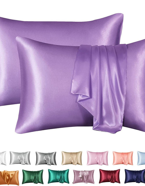 Load image into Gallery viewer, Simulation silk solid color polyester pillowcase envelope pillow pillow cases pillow pair multi-color

