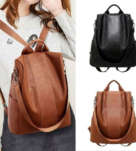 Sizzling Anti-Theft Vintage Style Leather Backpacks for Teenager Girls And Women School Bagpack For Females Travel Bags