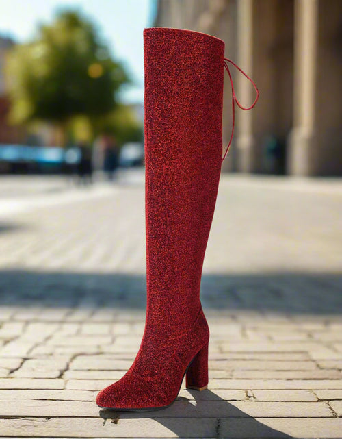 Load image into Gallery viewer, Plus-Size Over The Knee Long Boots for Women – Chunky Heel Nightclub Platform
