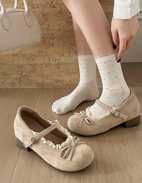 Load image into Gallery viewer, Women's Vintage Chunky Heel Peep-Toe Pumps – Faux Fur Fashion Heels
