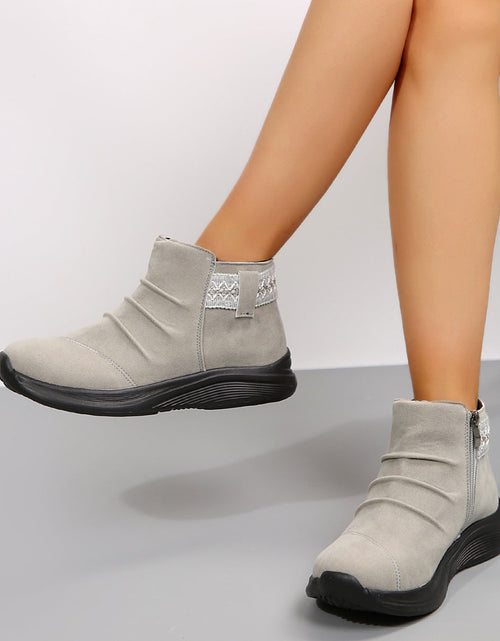 Load image into Gallery viewer, Round-Toe Women’s Frosted Martin Boots

